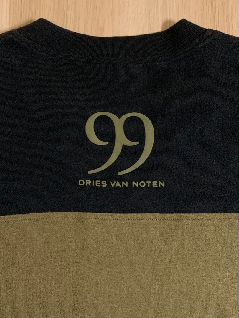 Dries Van Noten 99SS バイカラー ロゴ Tシャツ Vネック