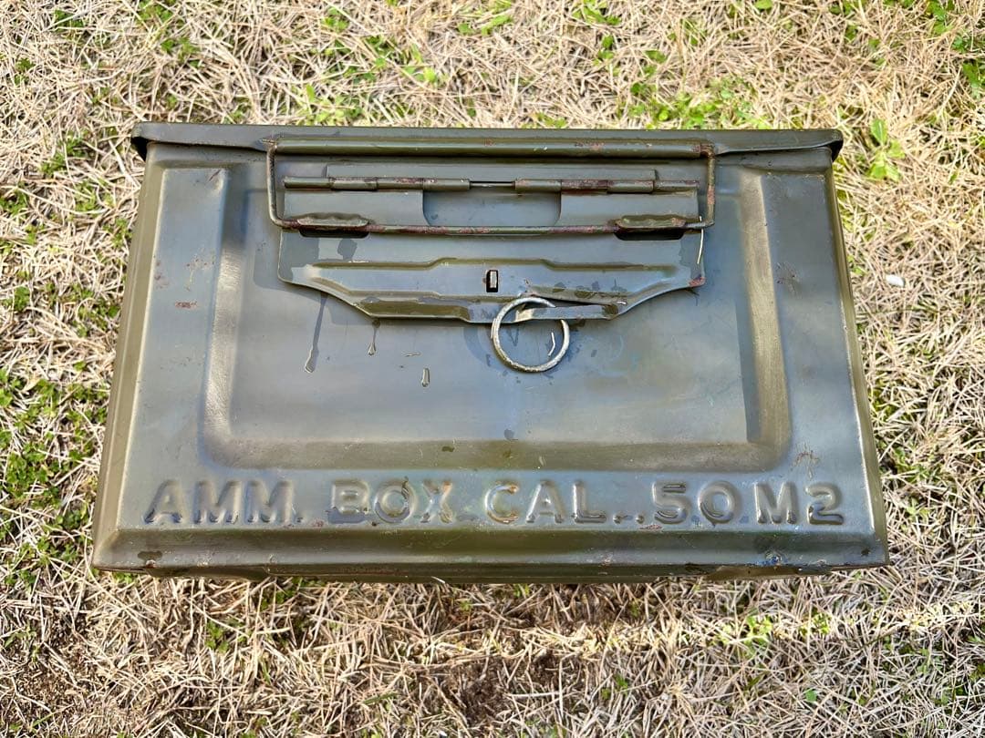 米軍実物 希少品 WW2 50口径 アンモボックス 弾薬箱 横開きタイプ