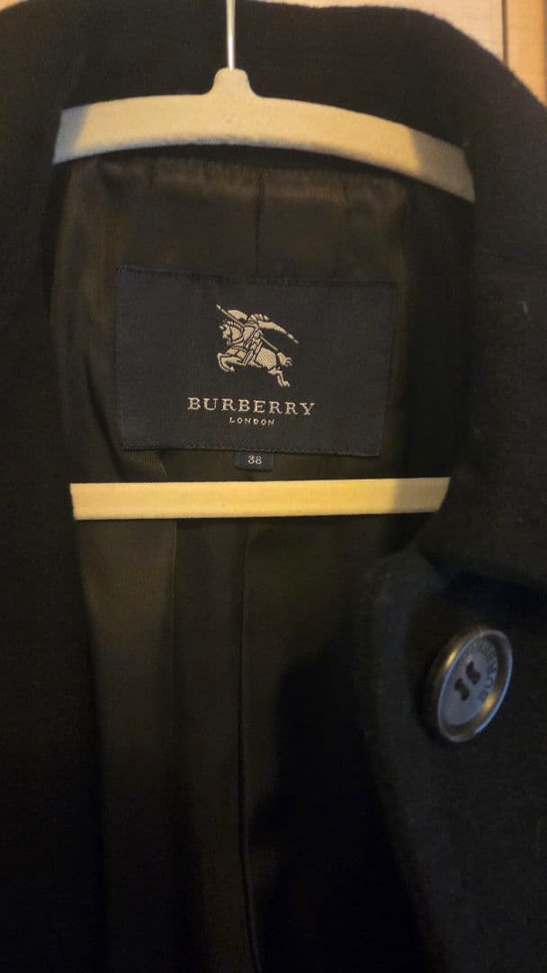 BURBERRY ブラック ロングコート 38