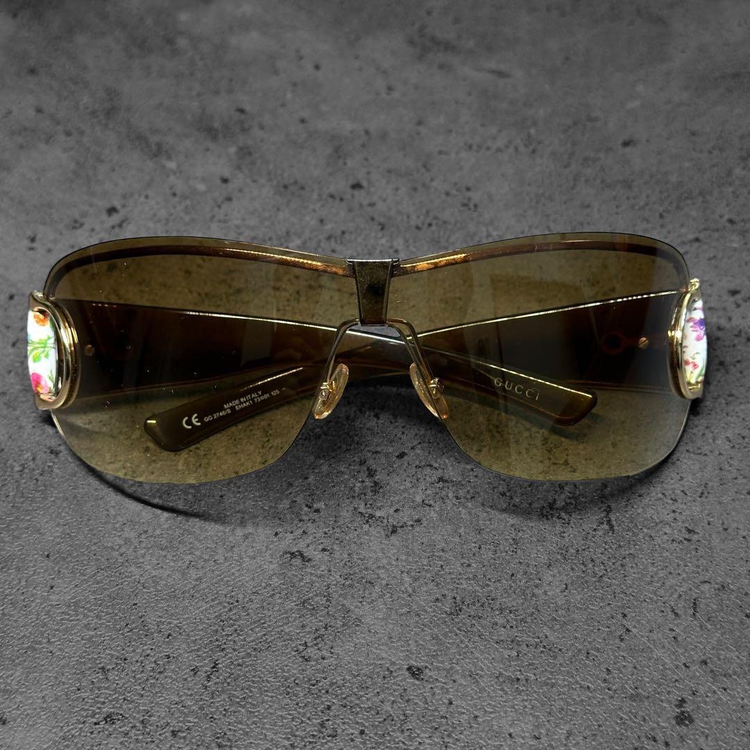 希少✨美品✨GUCCI リムレス 花柄 フラワー ホースビット サングラス