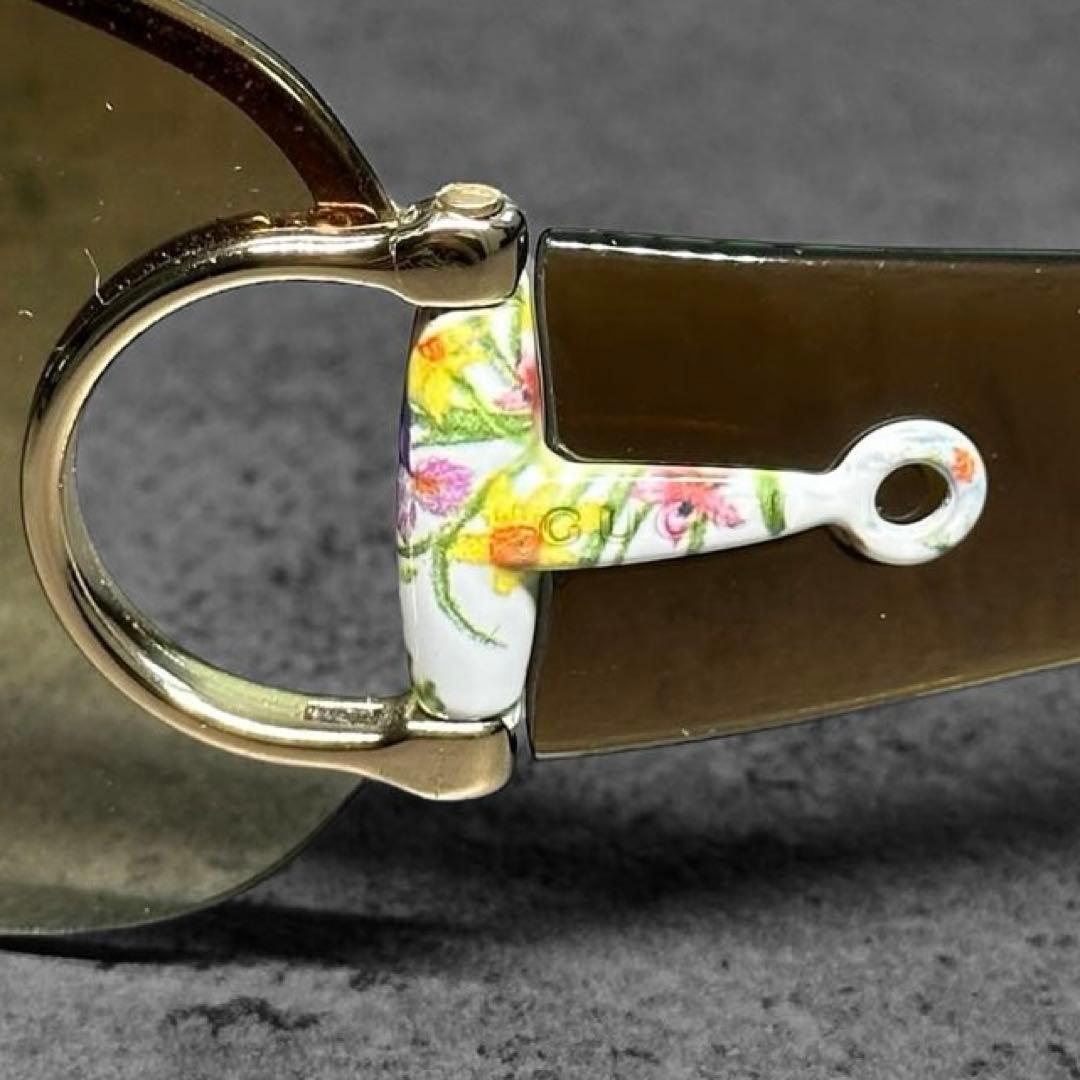 希少✨美品✨GUCCI リムレス 花柄 フラワー ホースビット サングラス