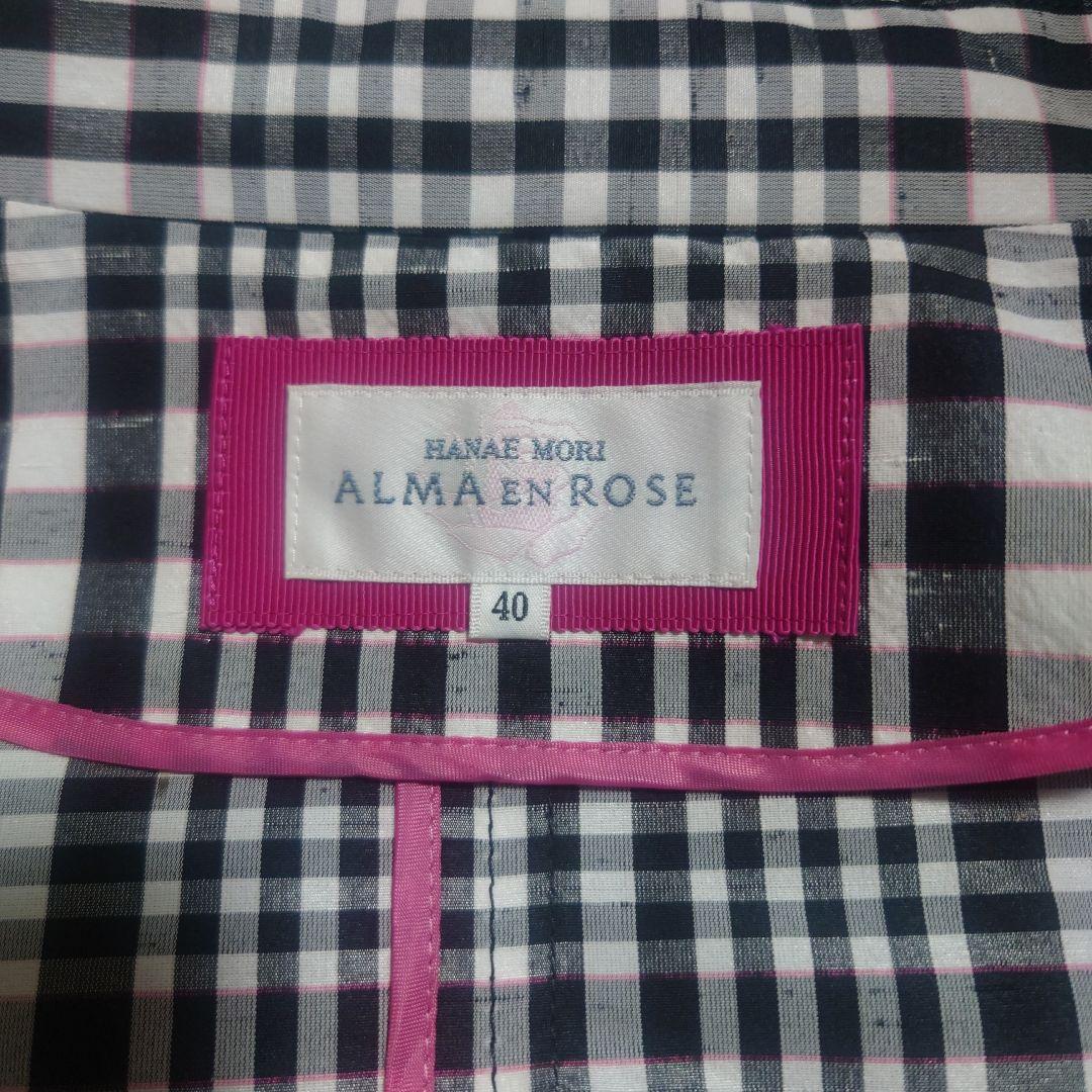 ALMA EN ROSE スプリングコート　HANAE MORI　チェック柄