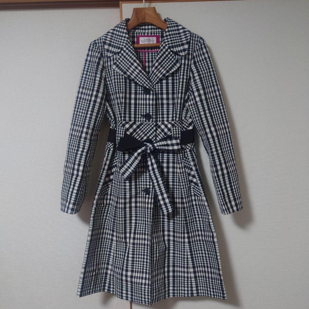 ALMA EN ROSE スプリングコート　HANAE MORI　チェック柄