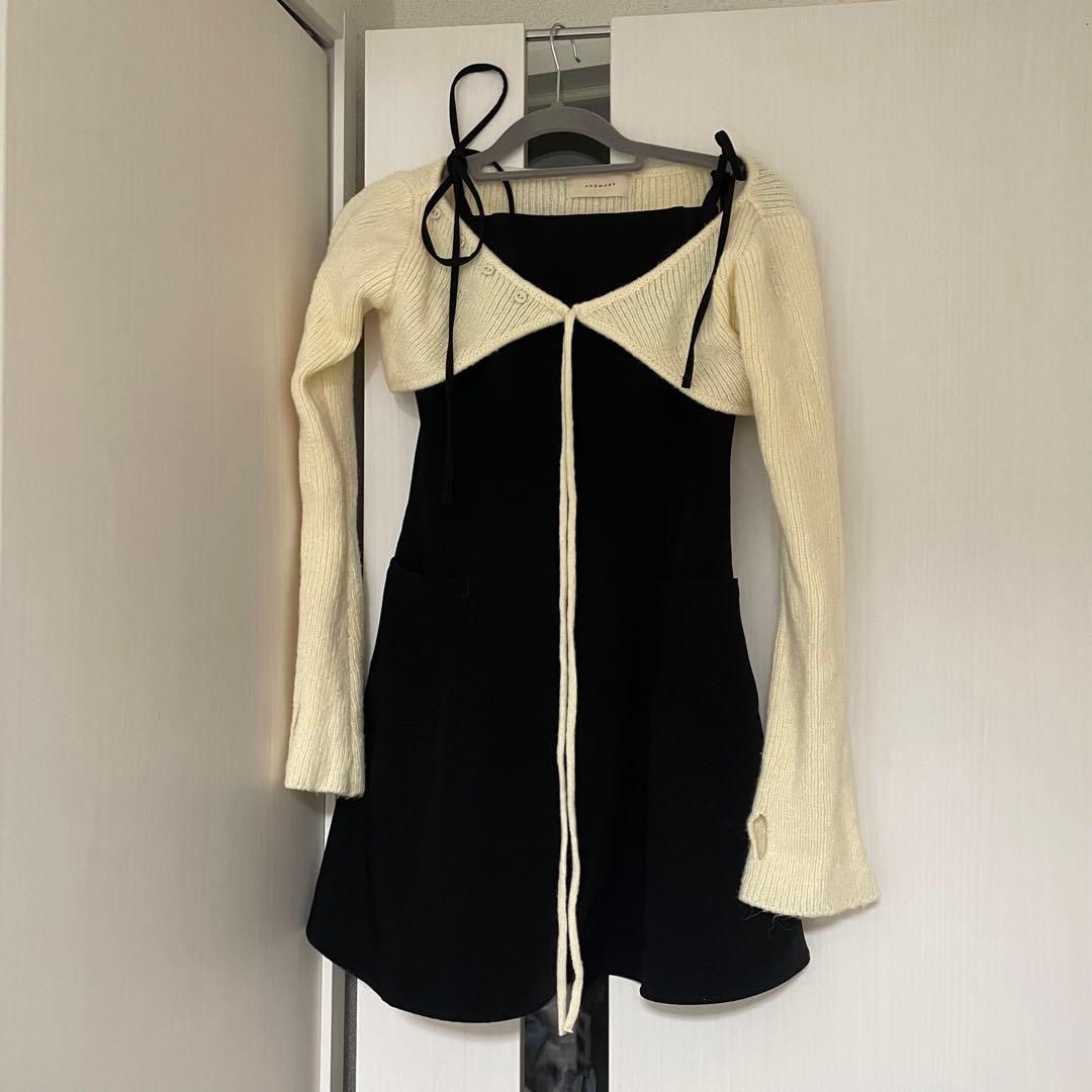 ワンピース andmary Lamia knit set mini dress