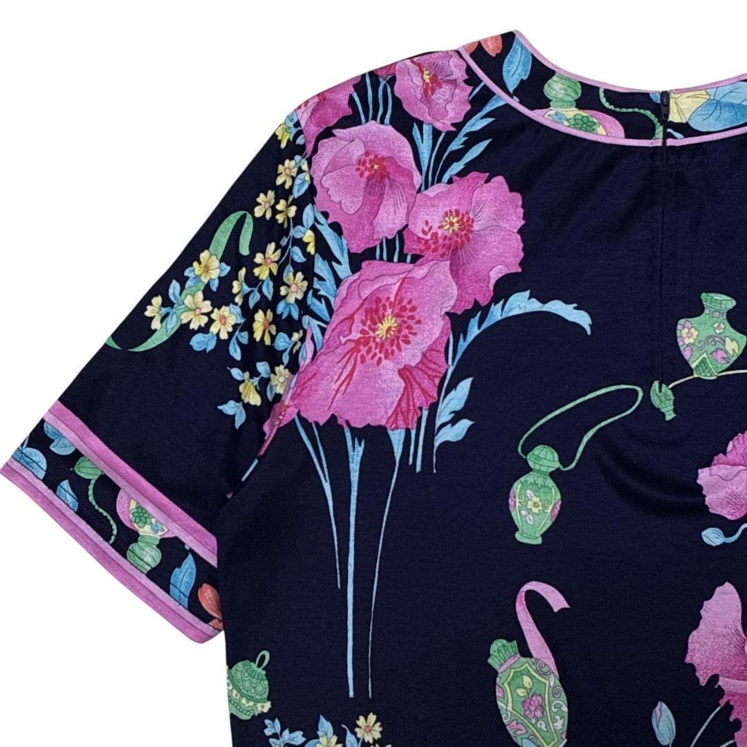 美品✨LEONARD レオナール トップス 半袖カットソー 花柄 ボタニカル L