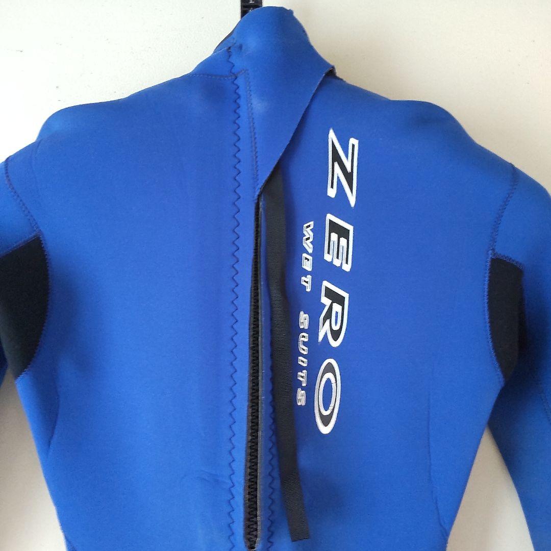 中古品　ZERO ジャージフルスーツ（ブルー☓白） バックジップモデル