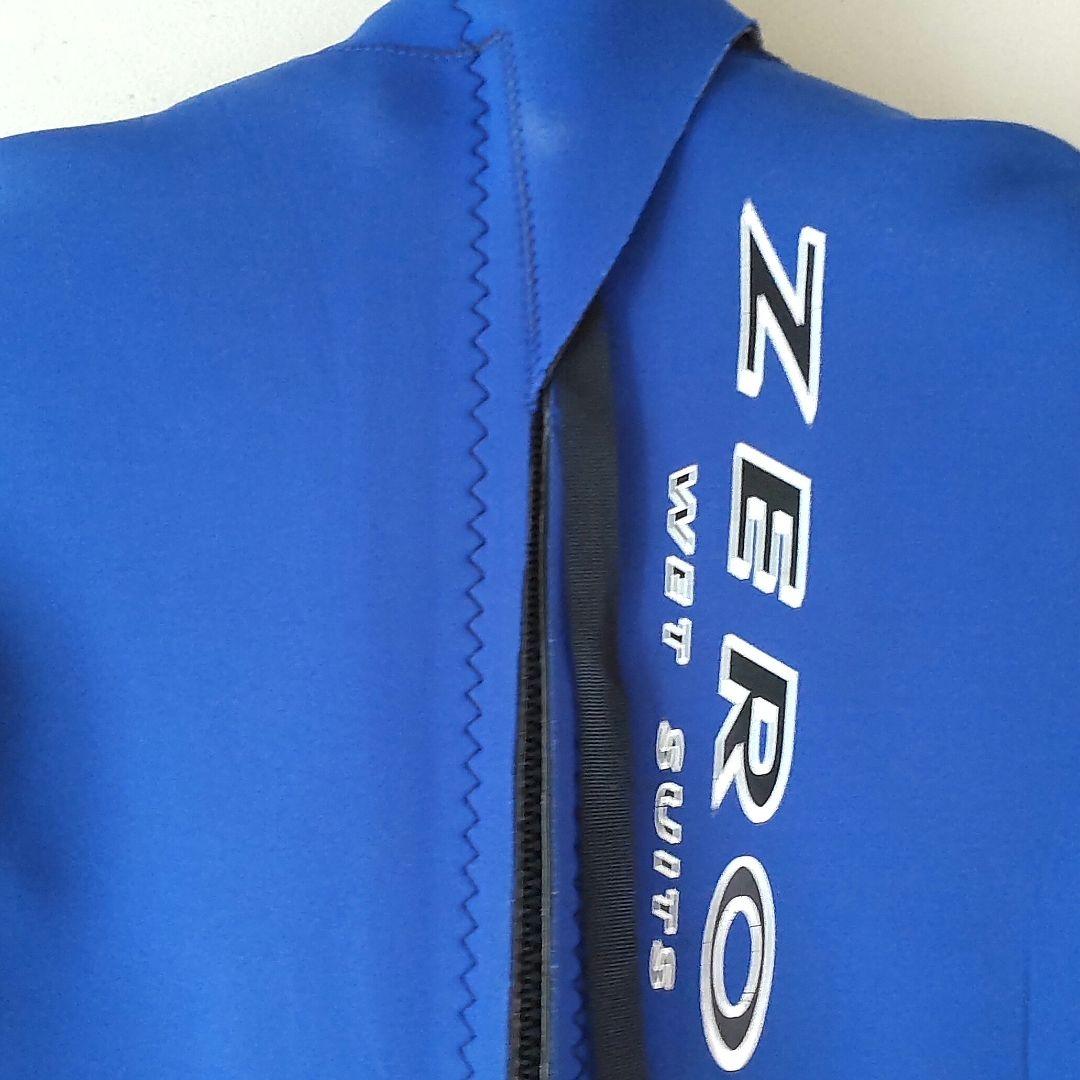 中古品　ZERO ジャージフルスーツ（ブルー☓白） バックジップモデル