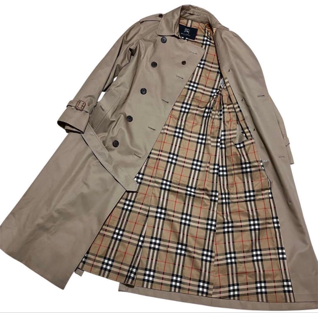 【正規品】バーバリーロンドン ロングトレンチコート ノバチェックベージュ