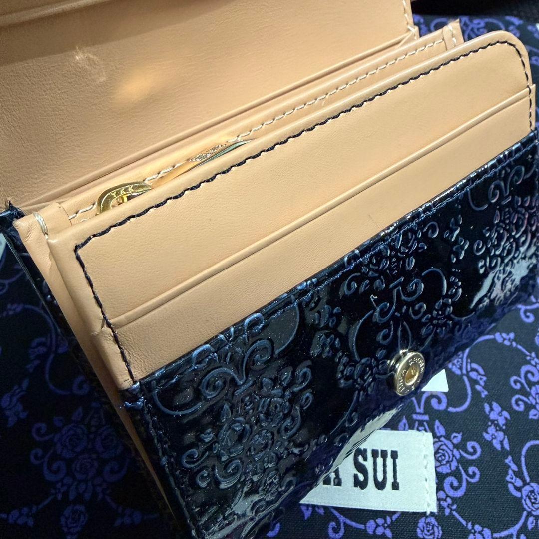 【新品】⚜ANNA SUI⚜ルーミー 折り財布 ネイビー 正規品 アナスイ 紺色