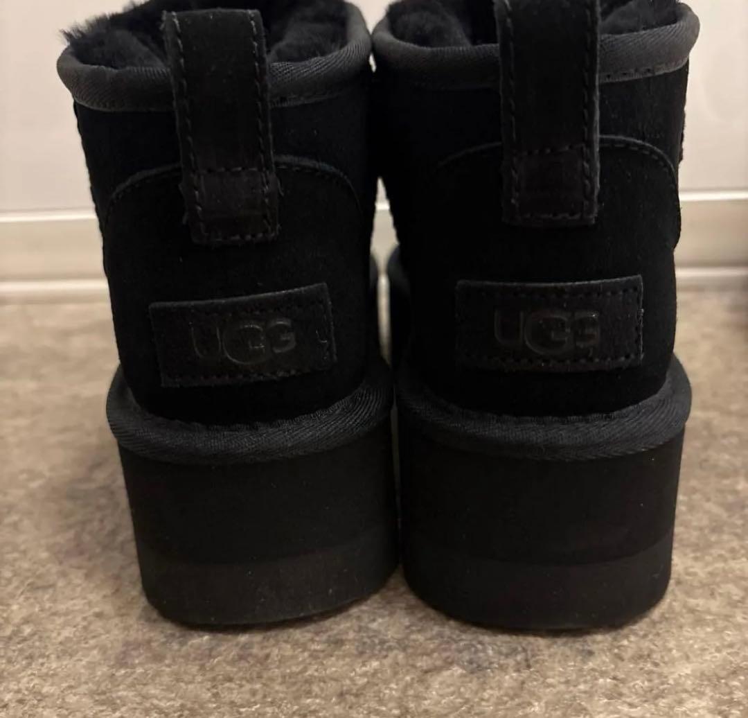 UGG ムートンブーツ ブラック 厚底 アグ 23cm
