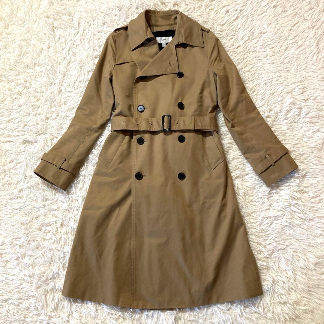 【美品】HYKE トレンチコート ライナー付き 日本製　サイズ2 ベージュ