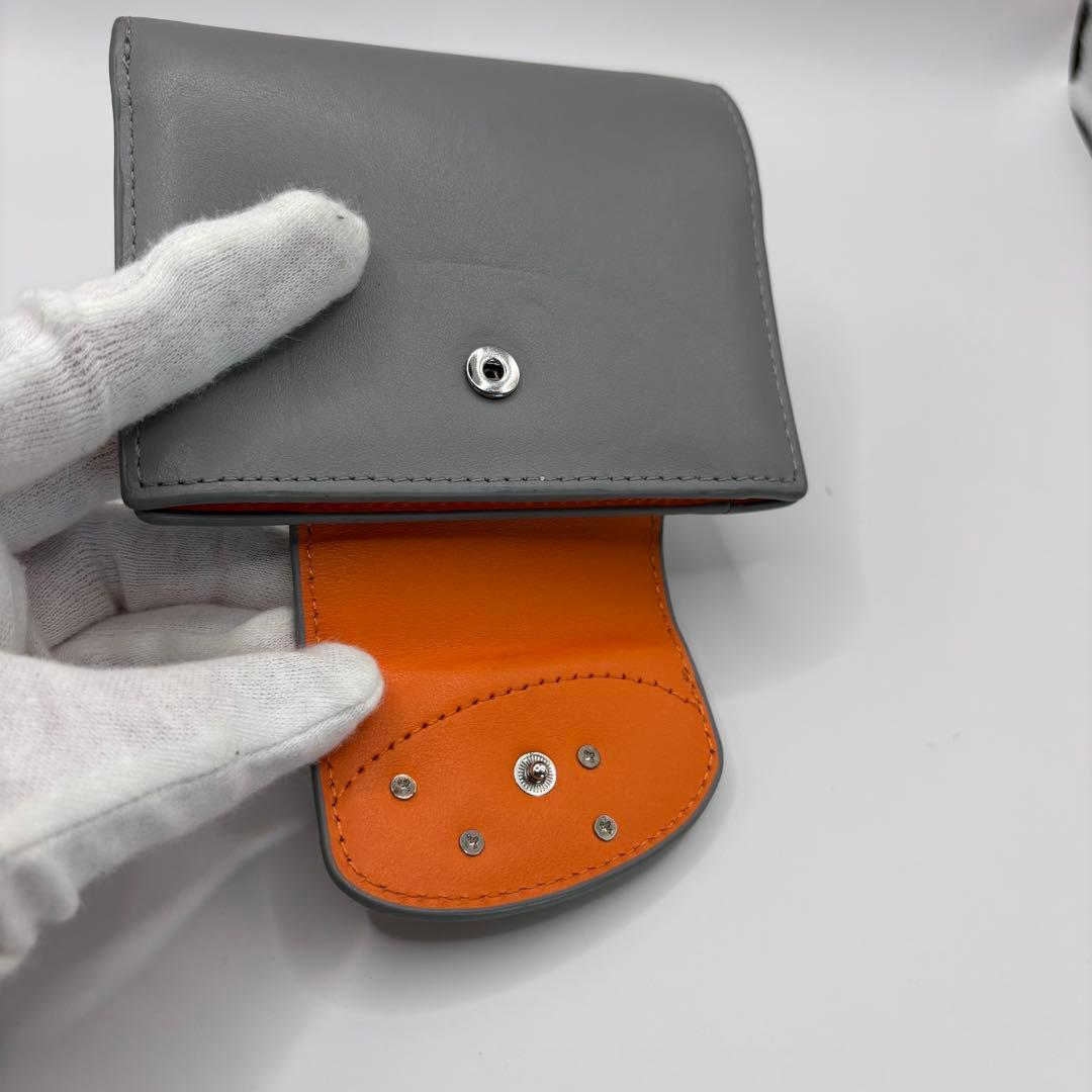 DIESEL 二つ折り財布　ブルー　オレンジ　1dr dロゴ　サークル　財布