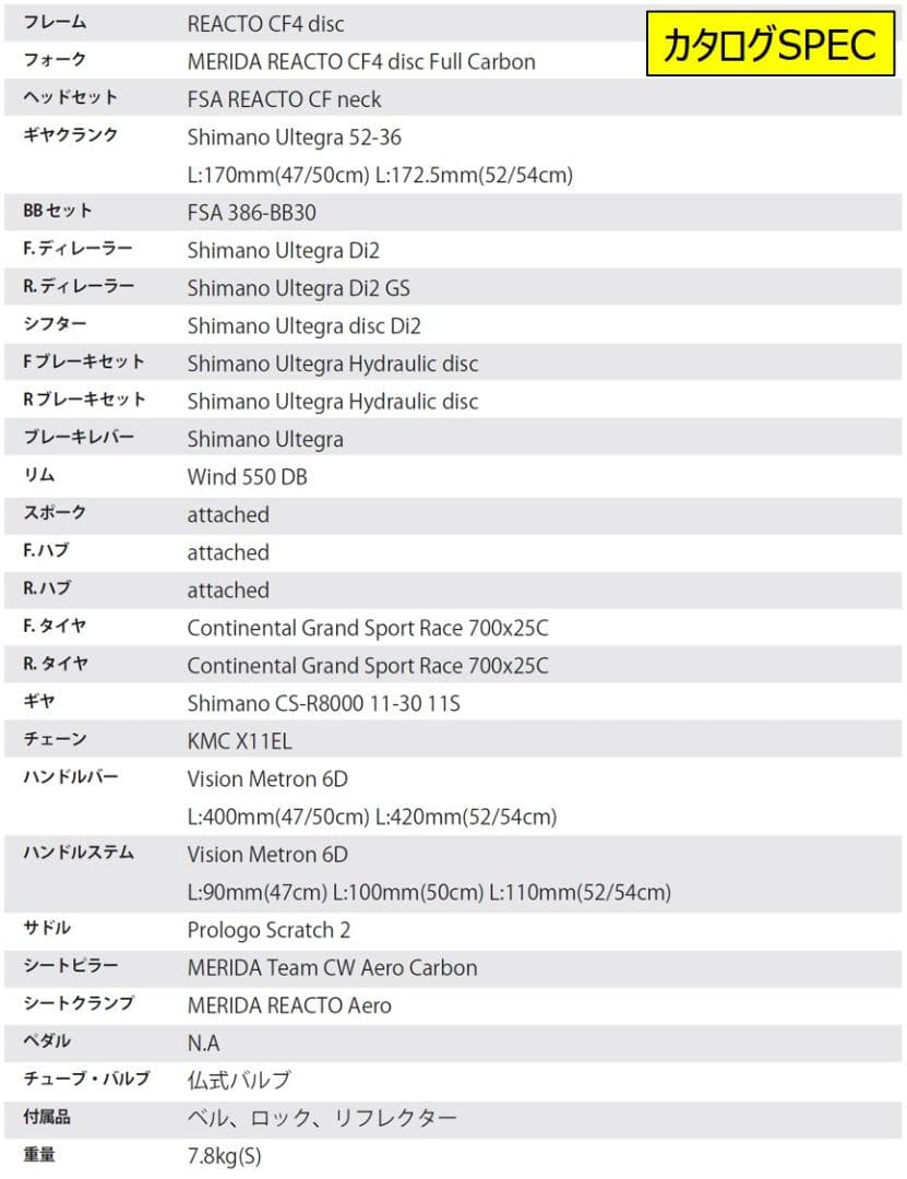 【実用品】REACTO 8000E メリダ リアクト Di2