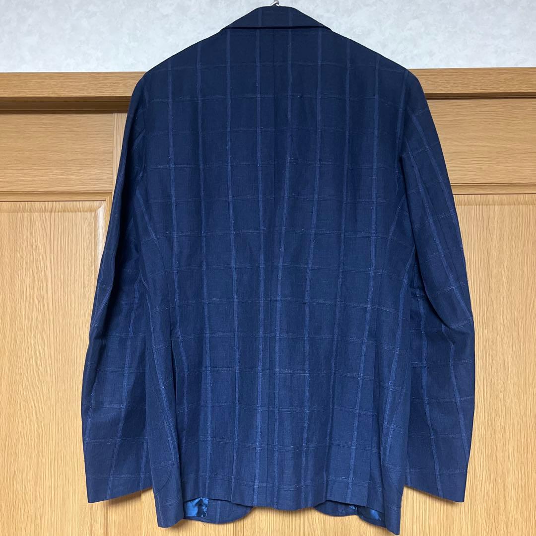 De Petrillo デペトリロ 48 ネイビーチェック テーラードジャケット