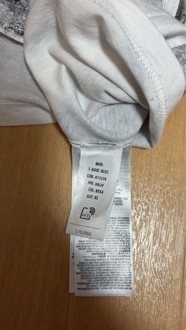 DIESEL グラフィック Tシャツ 白 黒 XSサイズ
