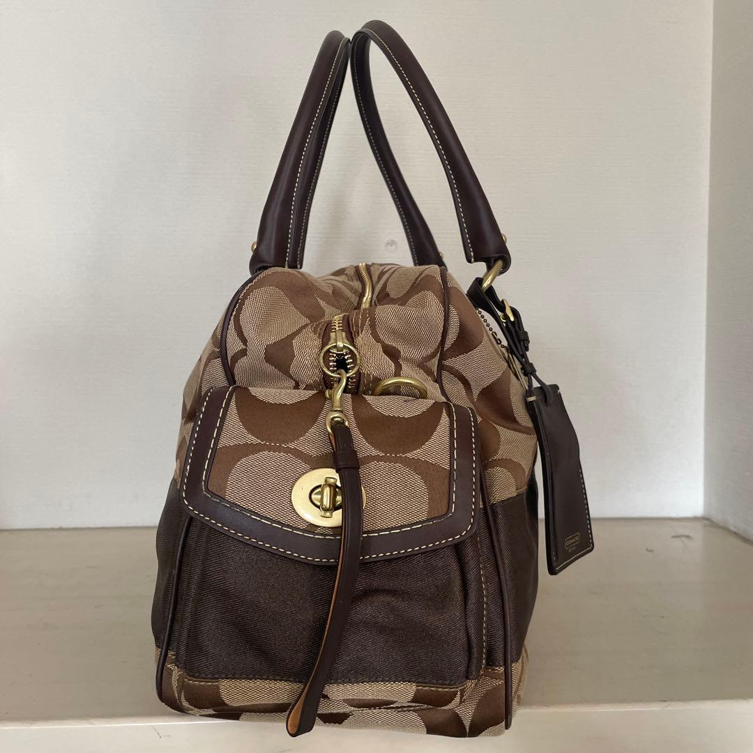 バッグ Coach Signature 2way Boston Bag