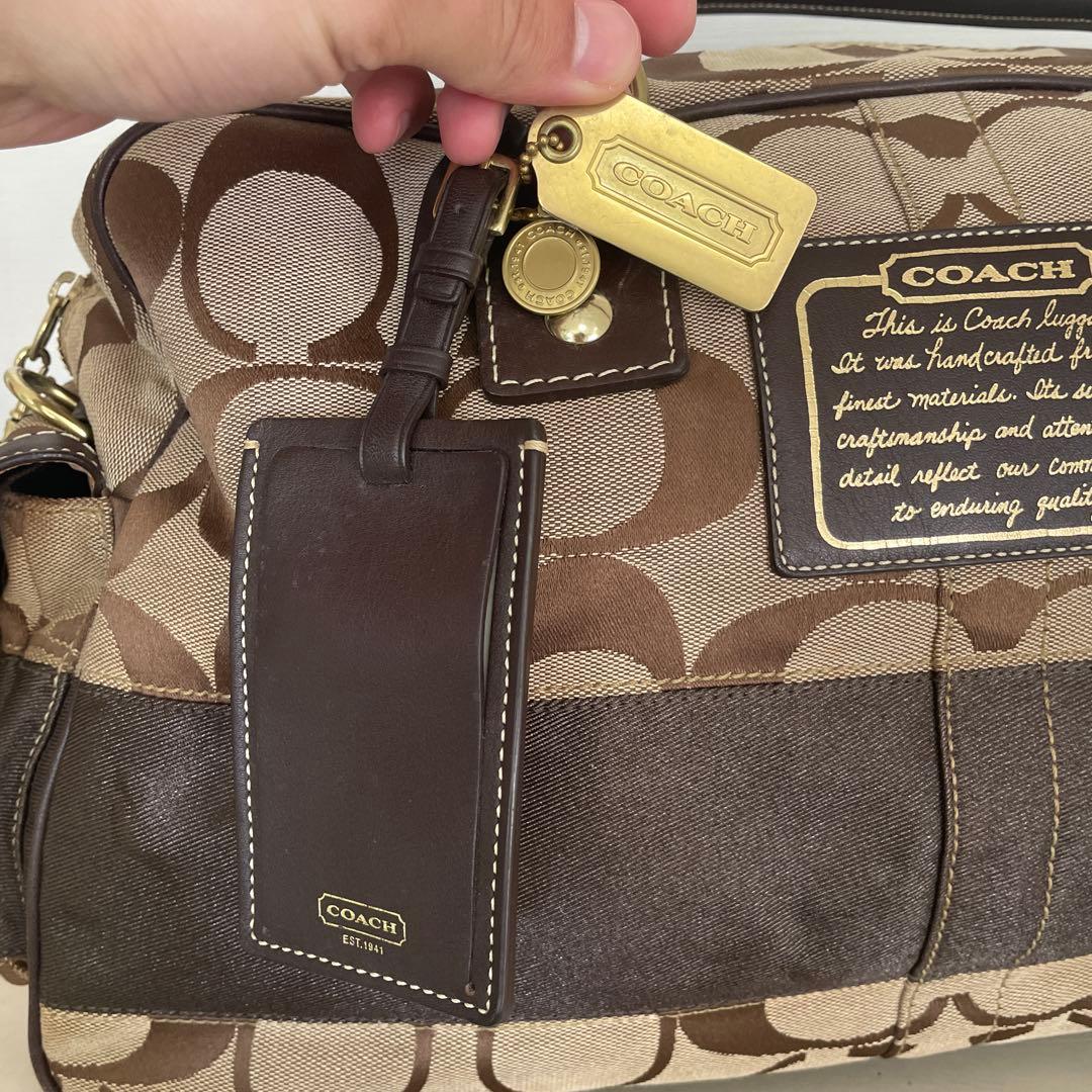 バッグ Coach Signature 2way Boston Bag