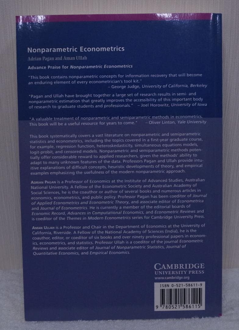 ビジネス・経済 Nonparametric Econometrics
