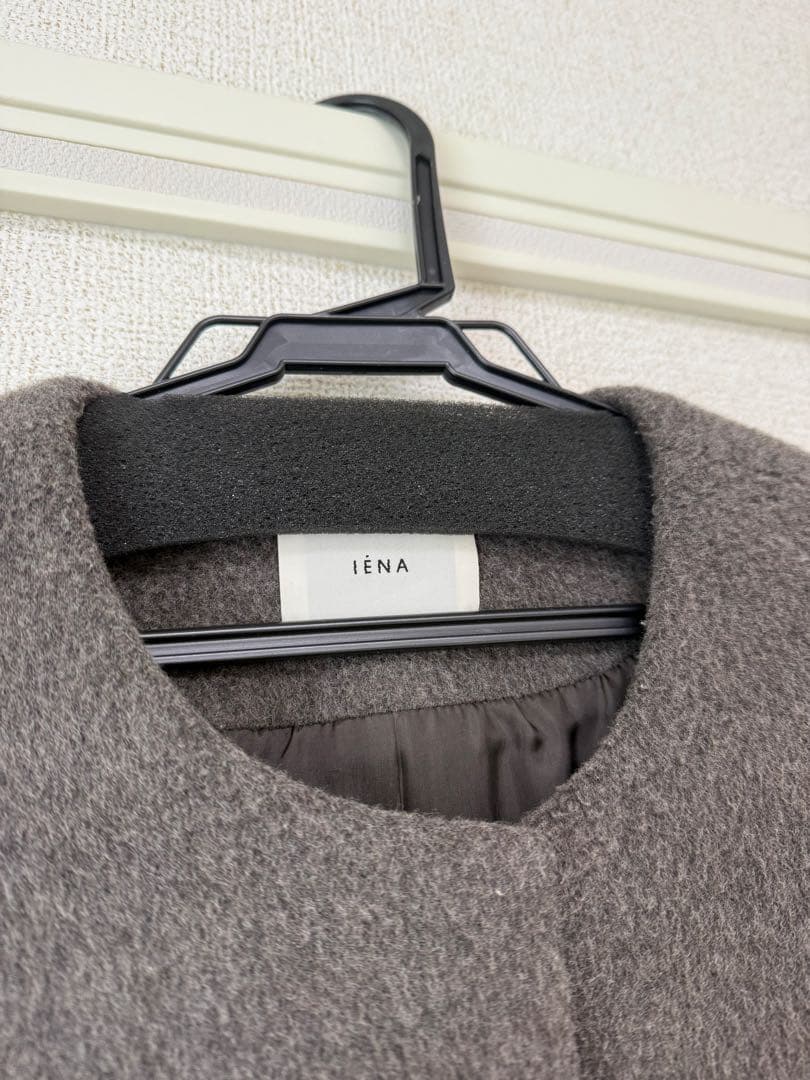 IÉNA ラムウールノーカラーコート