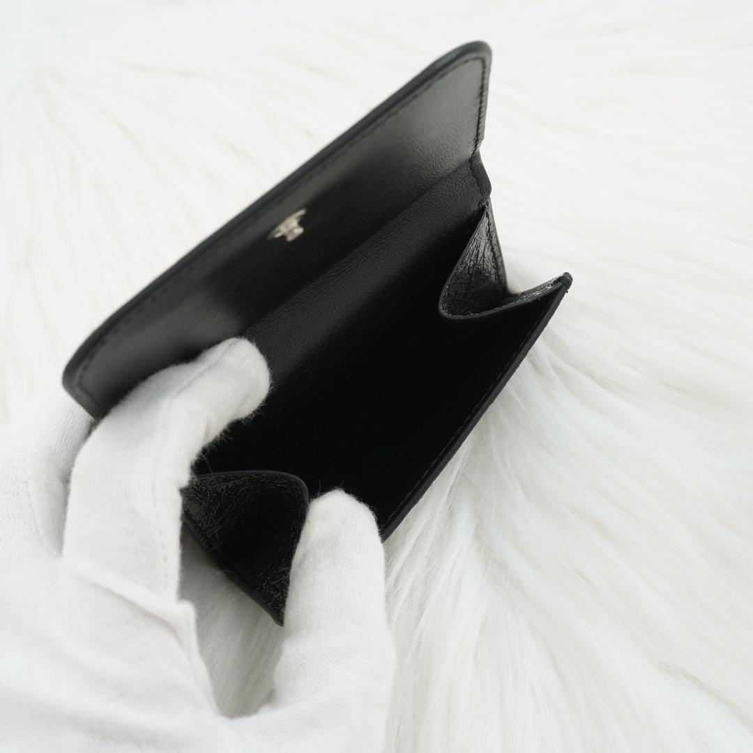 新品未使用品　箱付き　BALENCIAGA 三つ折り財布　メタリックブラック