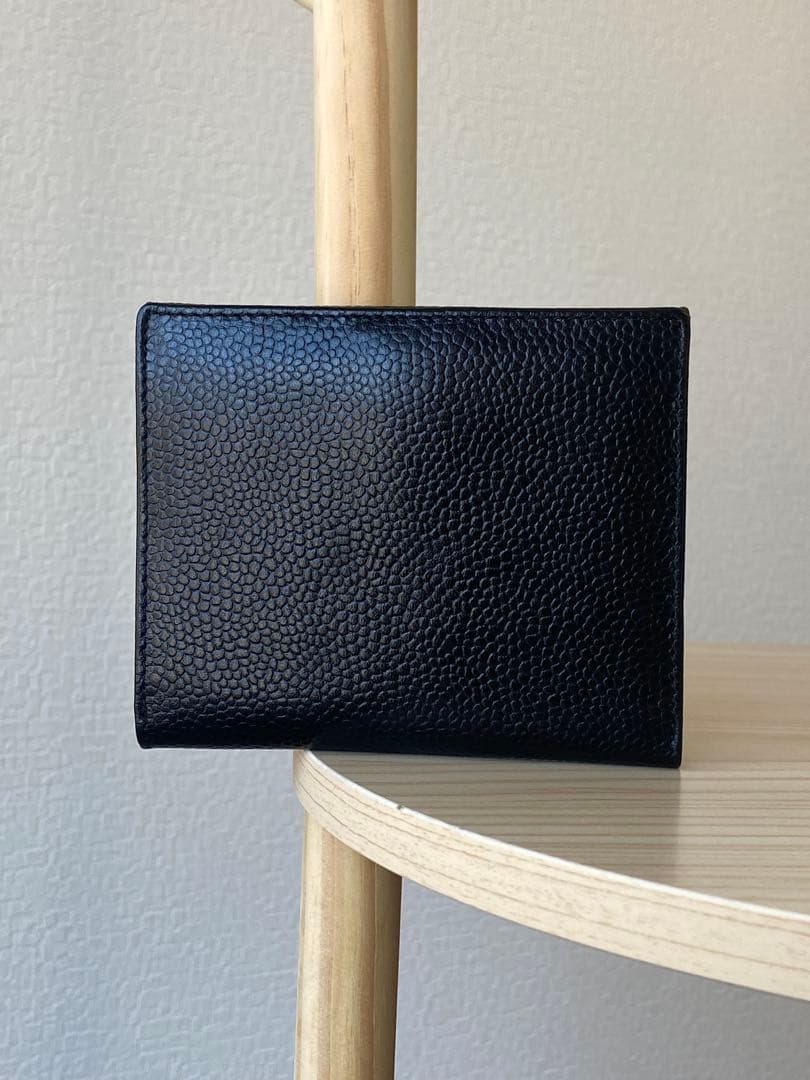 Christian Dior 二つ折り財布　コンパクトウォレット　レザー　シボ革