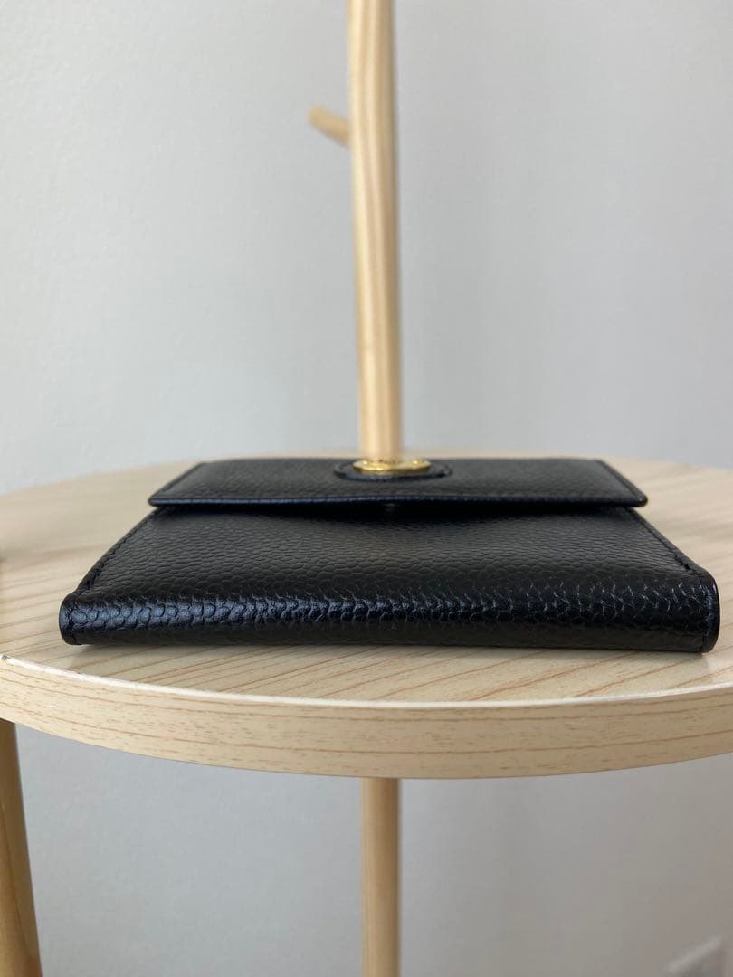 Christian Dior 二つ折り財布　コンパクトウォレット　レザー　シボ革