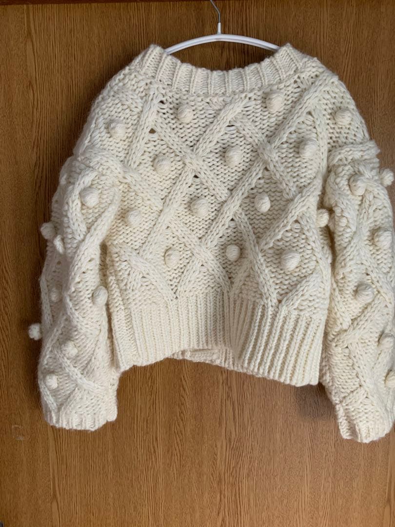 美品　cygne 手編み　ポンポン　カーディガン Florent ニット♡