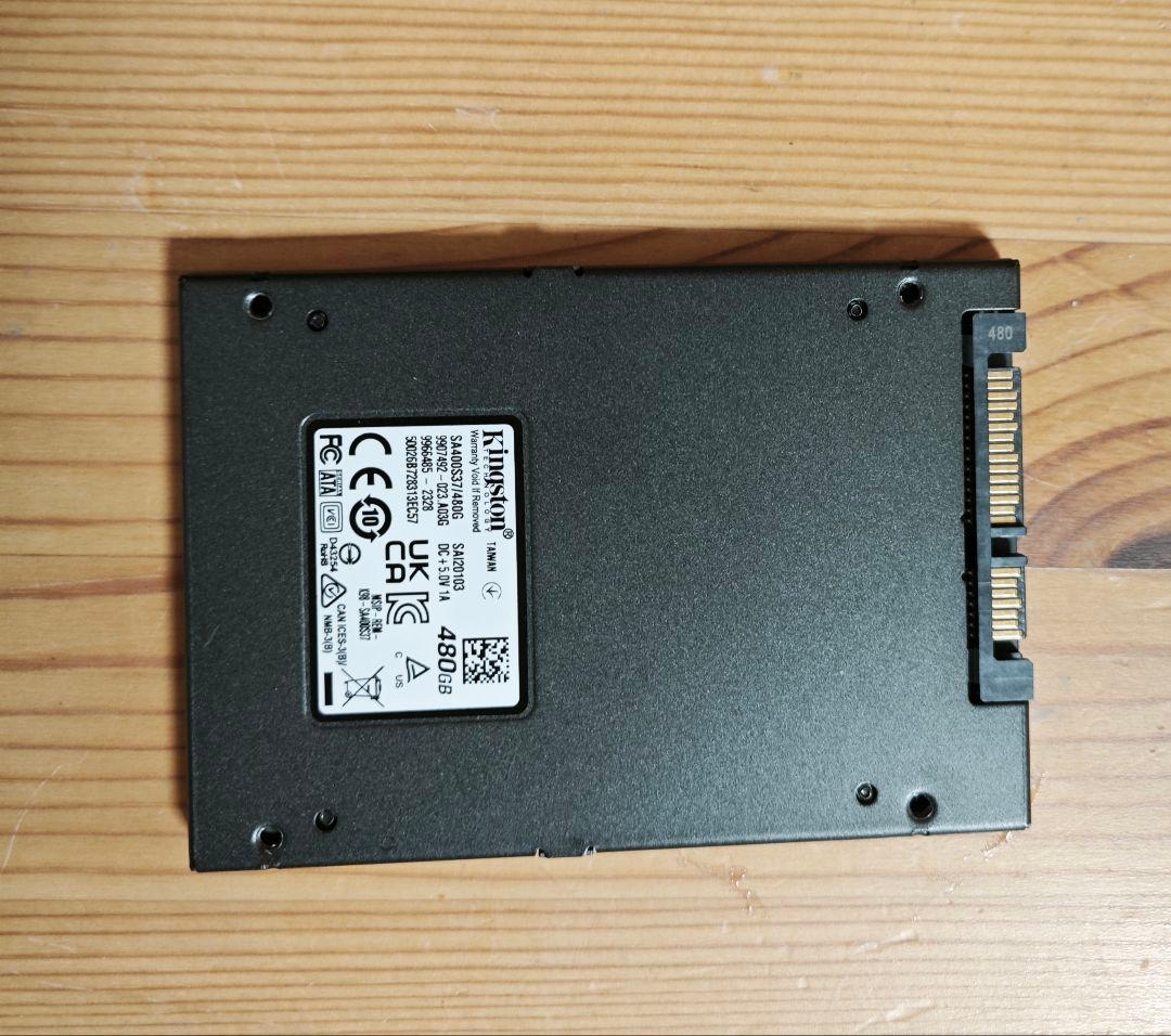 キングストン SATA SSD 480GB ほぼ未使用のSSD