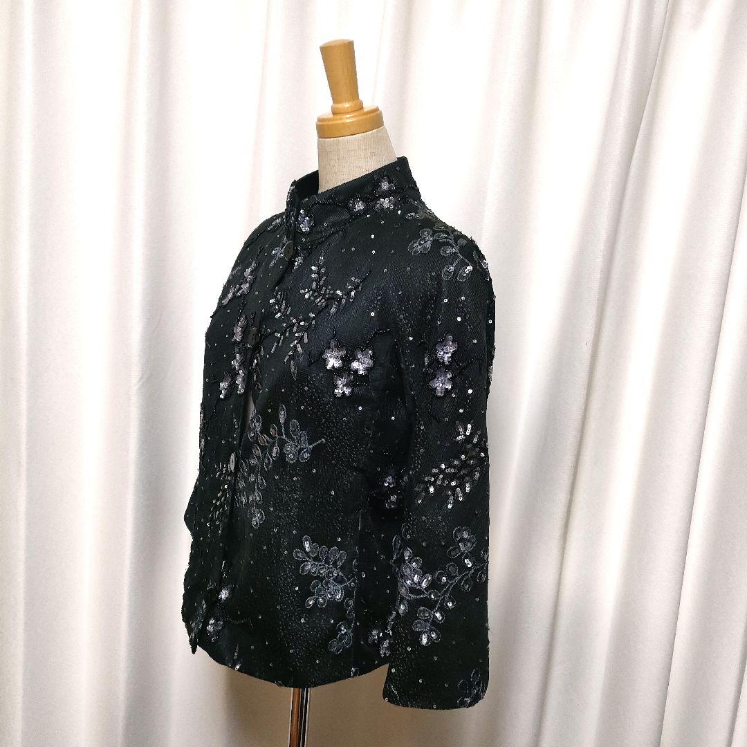 ARMANI スパンコール 刺繍 スタンドカラー レース ジャケット