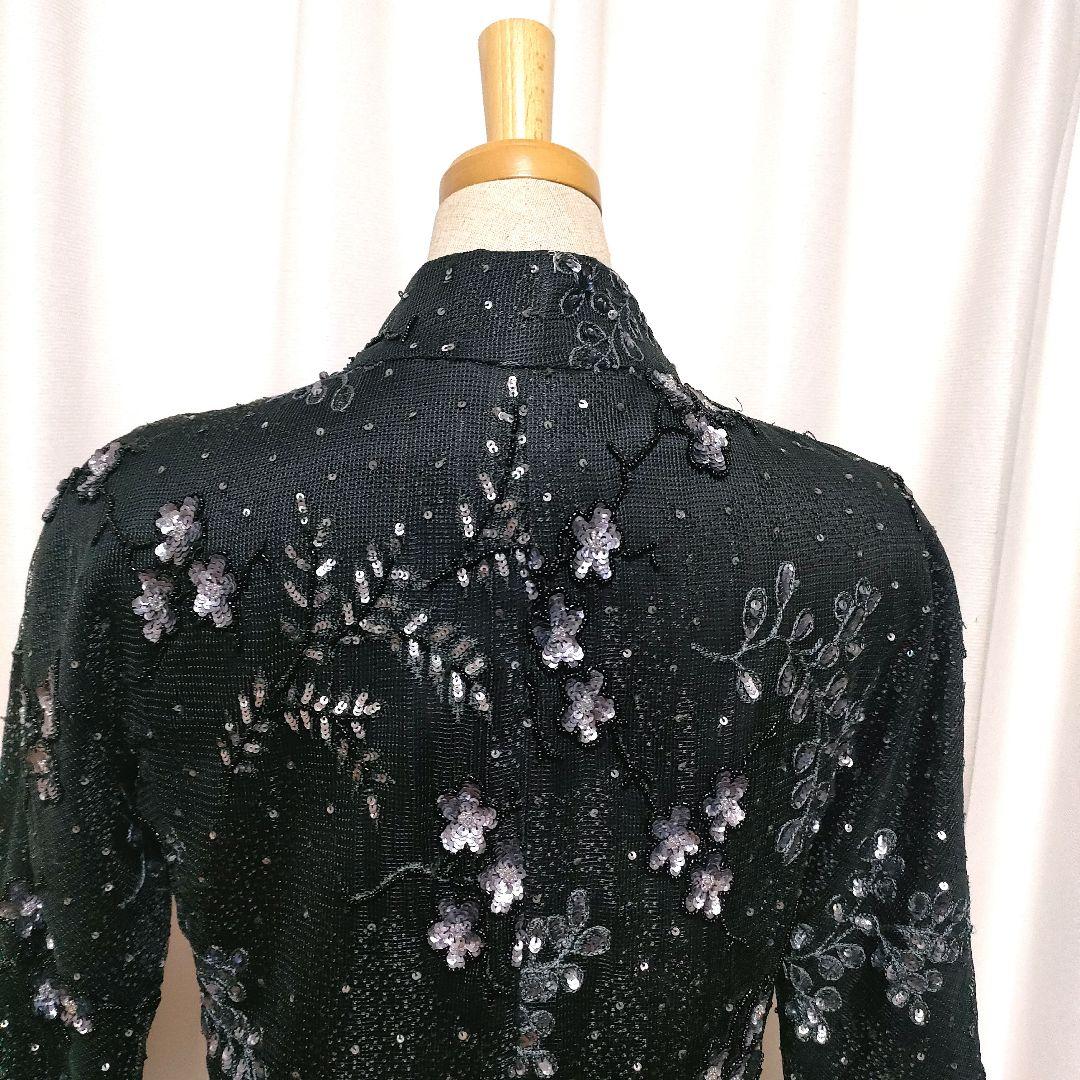 ARMANI スパンコール 刺繍 スタンドカラー レース ジャケット