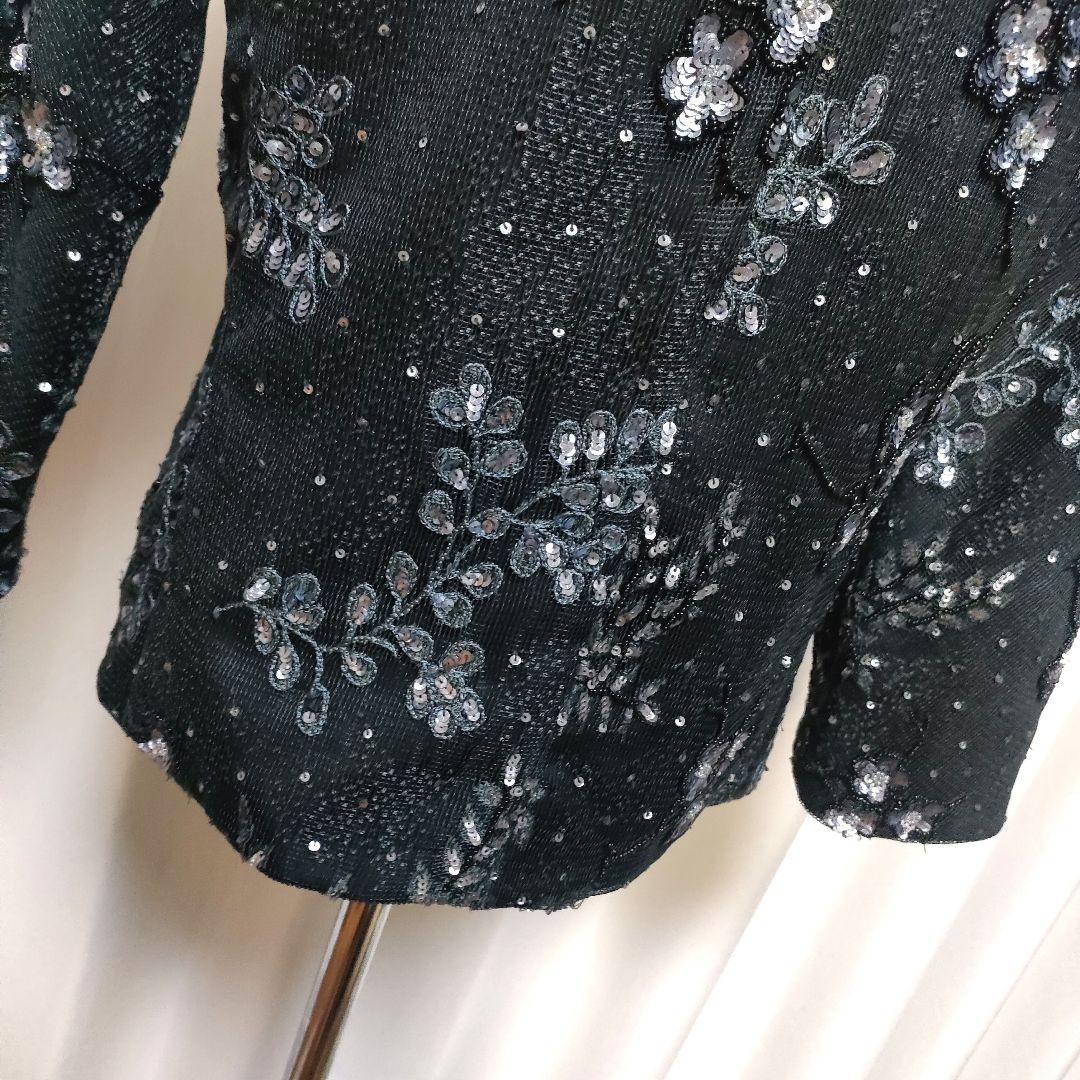 ARMANI スパンコール 刺繍 スタンドカラー レース ジャケット
