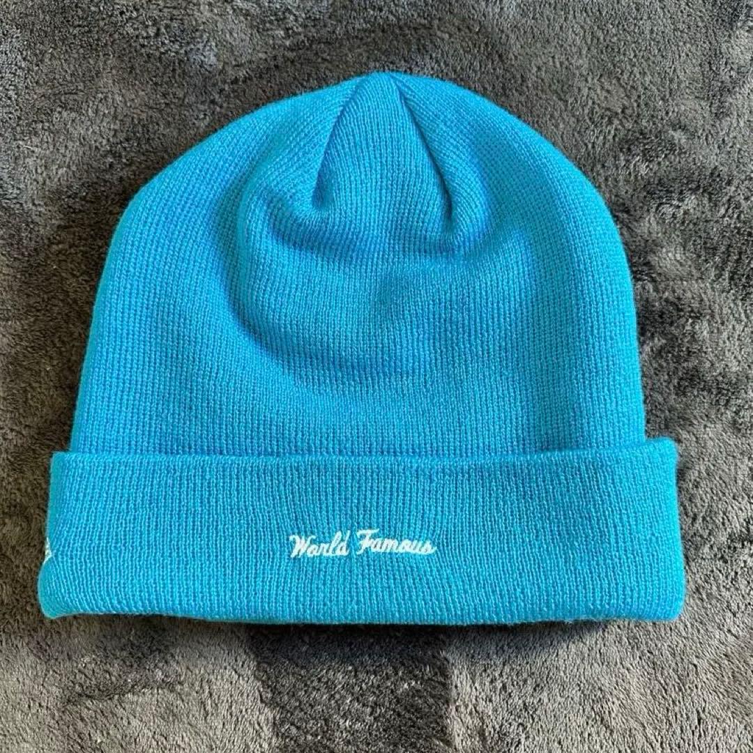 【正規品】Supreme ニット帽 水色　World Famous