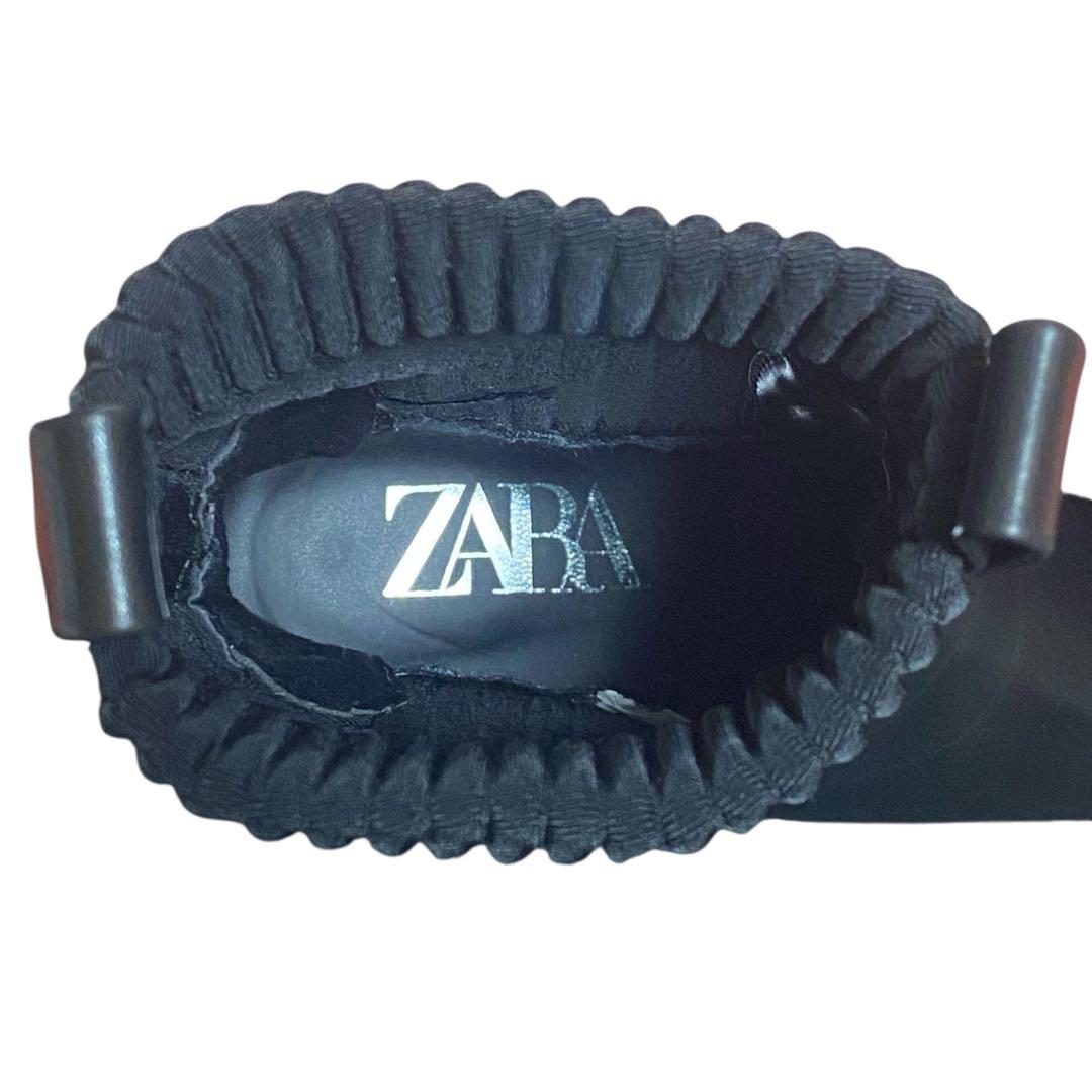 極美品 ZARA ザラ　24.5 厚底 ショートブーツ ブラック 黒 チャンキー