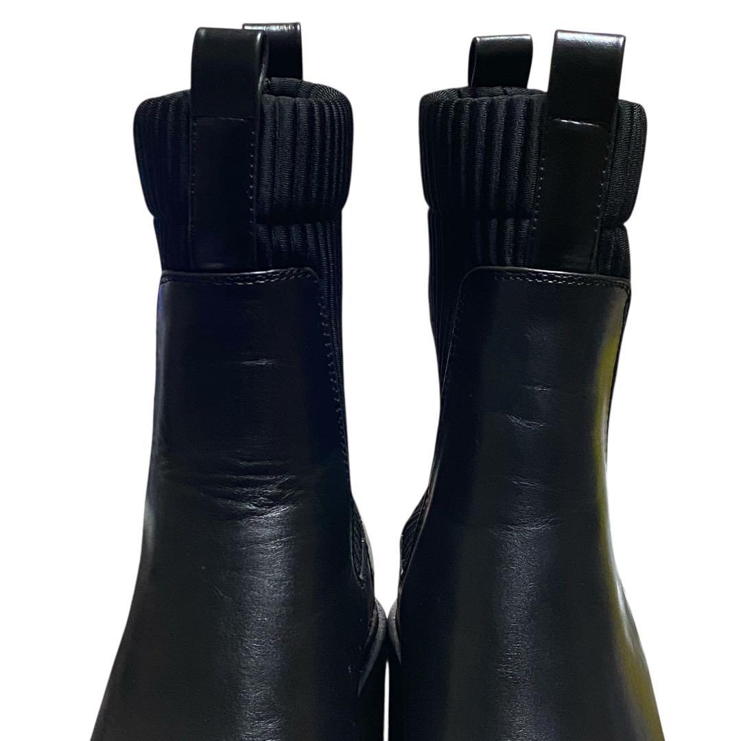 極美品 ZARA ザラ　24.5 厚底 ショートブーツ ブラック 黒 チャンキー