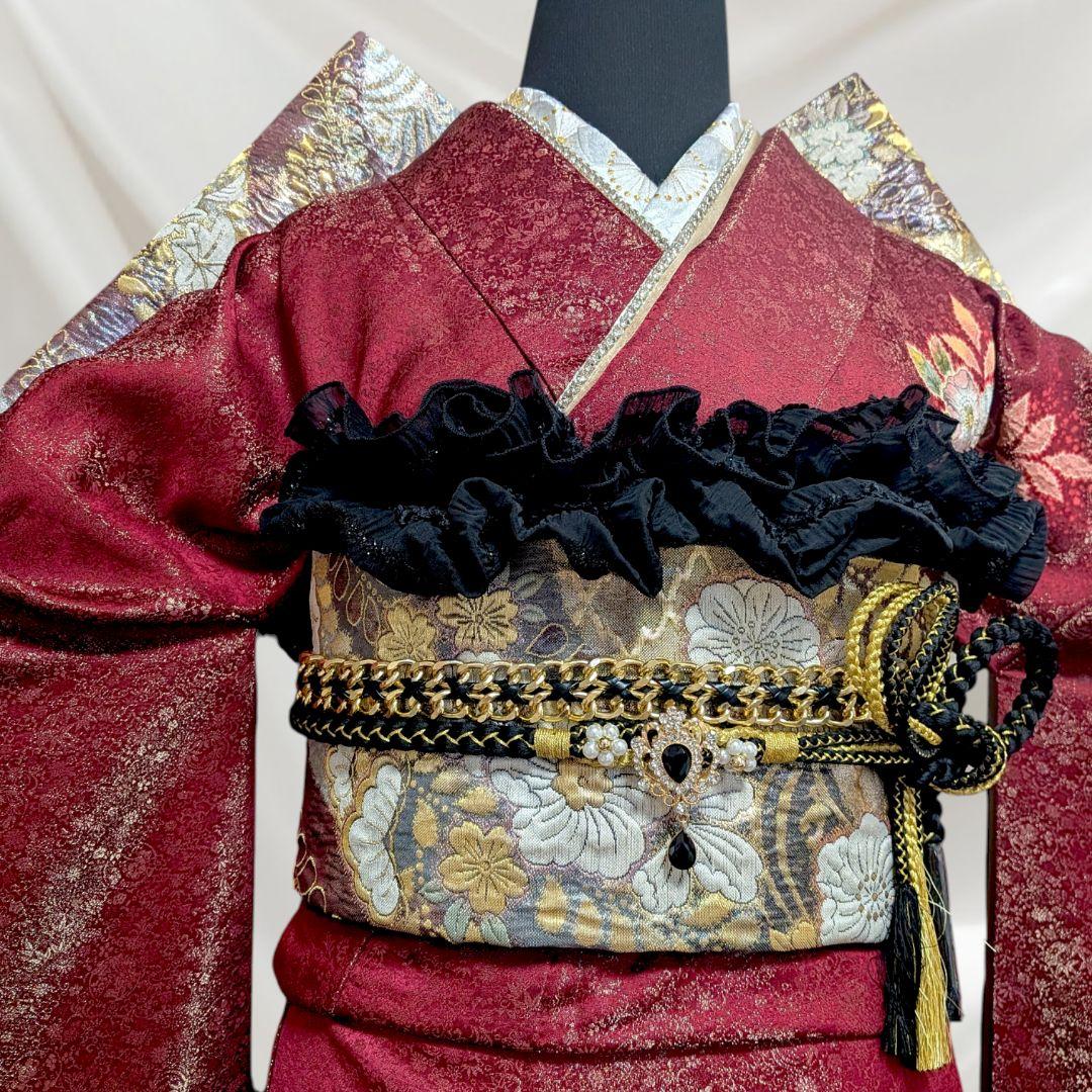 ファーショール＆バッグ付き！振袖フルセット成人式・辻が花・作家物・手絞り・鈴乃屋