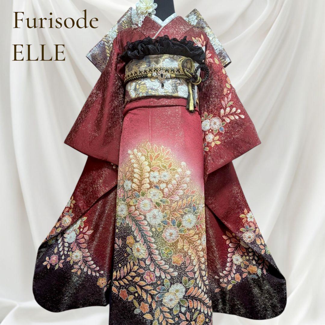 ファーショール＆バッグ付き！振袖フルセット成人式・辻が花・作家物・手絞り・鈴乃屋