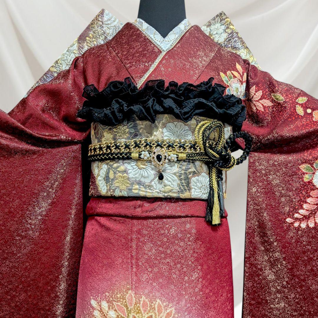 ファーショール＆バッグ付き！振袖フルセット成人式・辻が花・作家物・手絞り・鈴乃屋