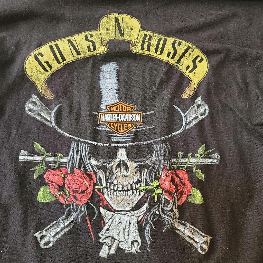 T*9様 GUNS N' ROSES ハーレーダビットソン　Tシャツ ブラック