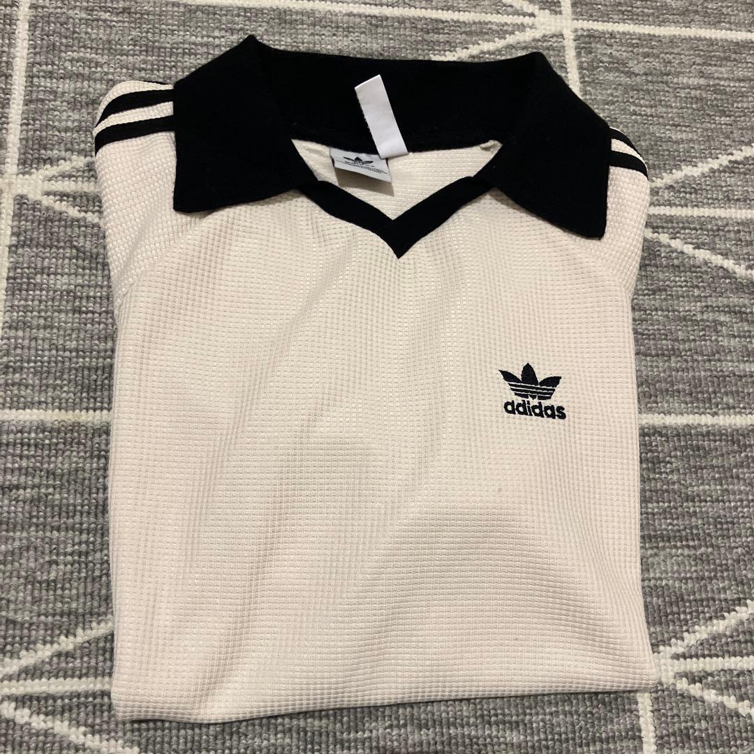 adidas ワッフル ポロシャツ Sサイズ ホワイト/ブラック