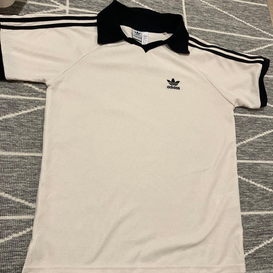 adidas ワッフル ポロシャツ Sサイズ ホワイト/ブラック
