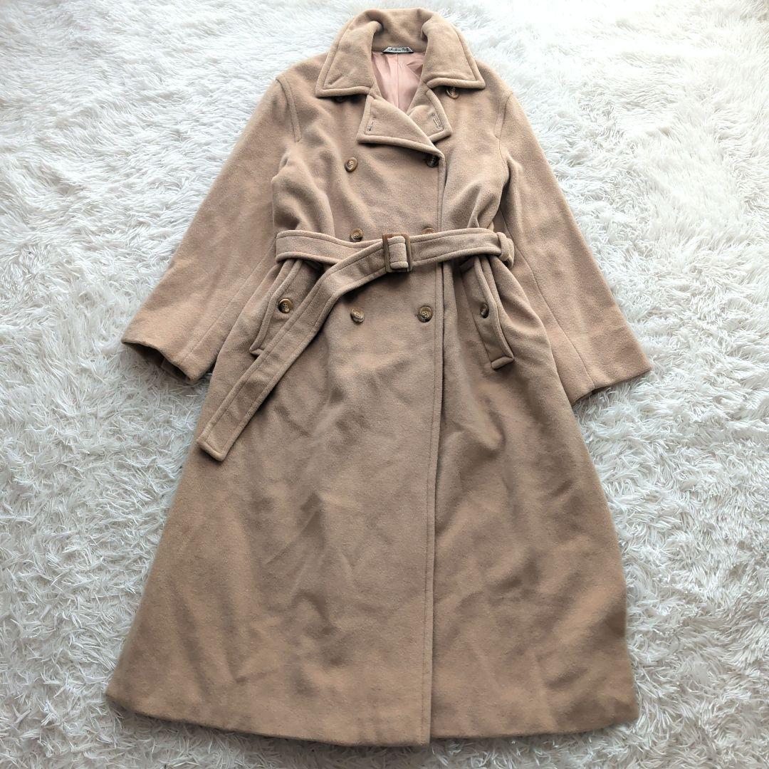 【美品】マックスマーラ プリズマレイ カシミヤ ロングチェスターコート M