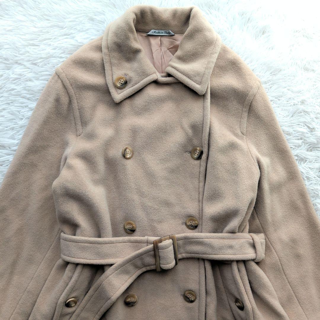 【美品】マックスマーラ プリズマレイ カシミヤ ロングチェスターコート M