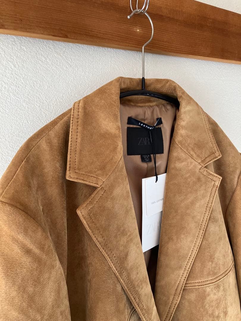 【新品】ZARA スウェード　ジャケット　XS キャメル