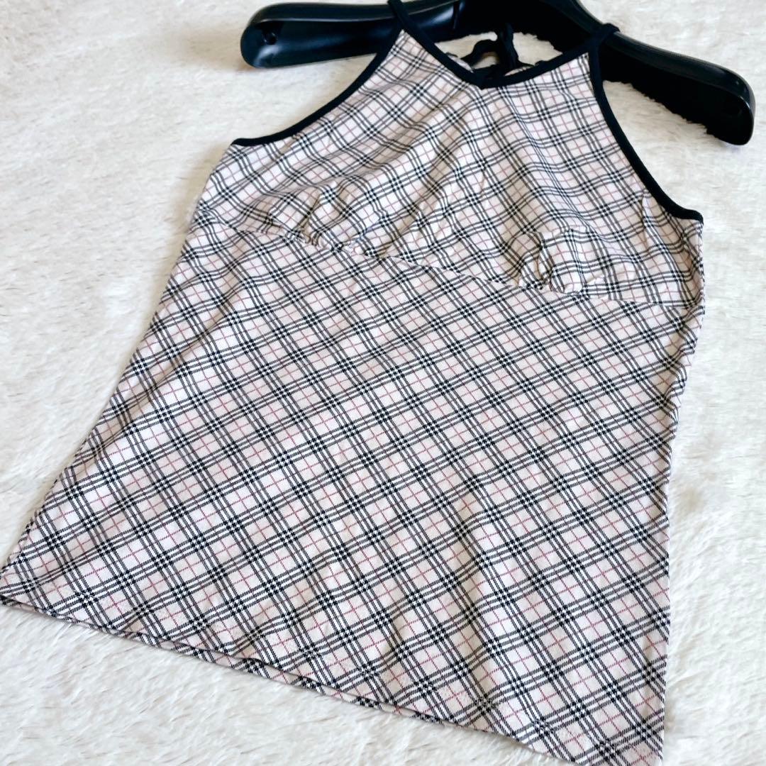 美品 BURBERRY バーバリー ノバチェック キャミソール カットソー