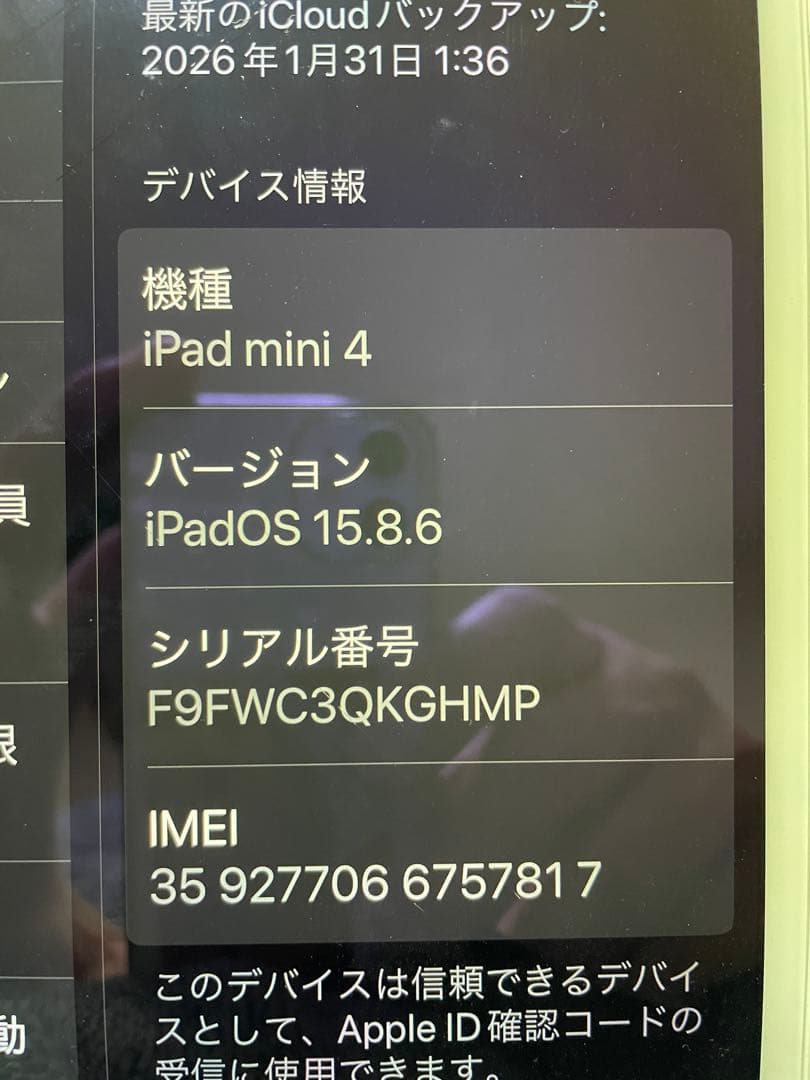 iPad本体 iPad mini 4 128GB cellular