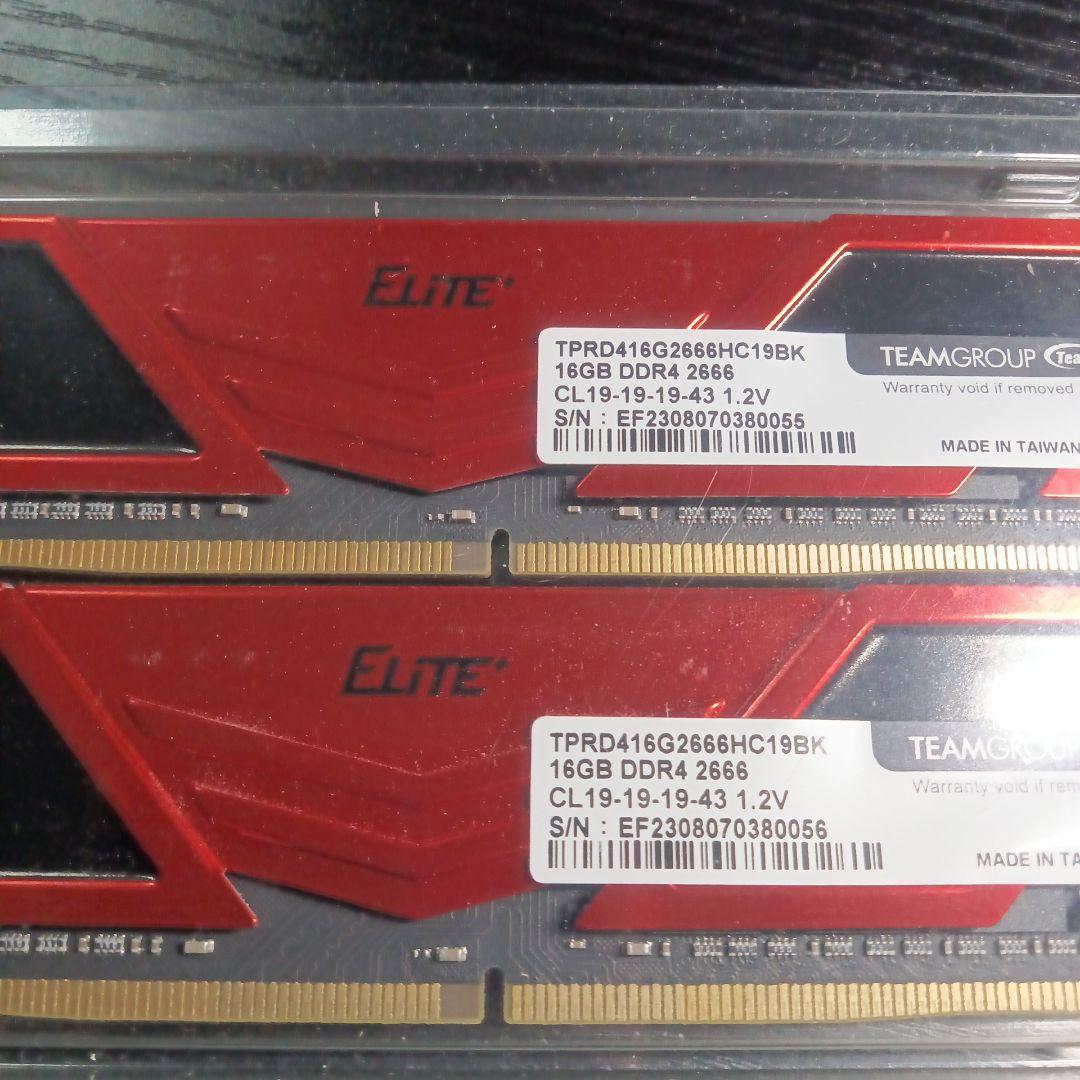 リ*ン様 TEAMGROUP Elite32GB(16×2) DDR4 2666