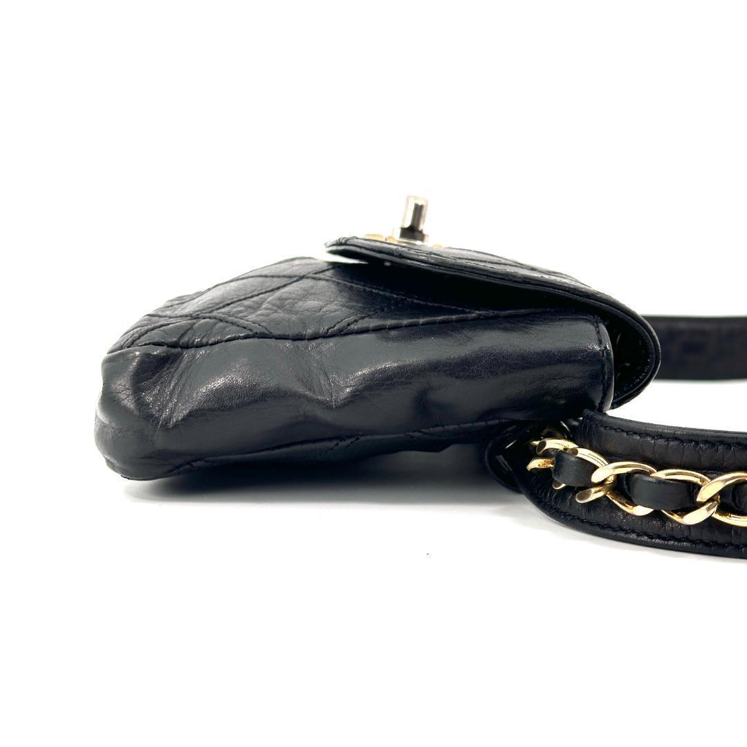 【美品】CHANEL ビコーレ マトラッセ CCロゴ ウエストポーチ レザー