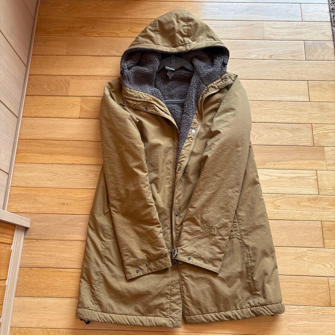 NORTH FACE コンパクトノマドコート　ブラウン　裏地ボア　レディースL
