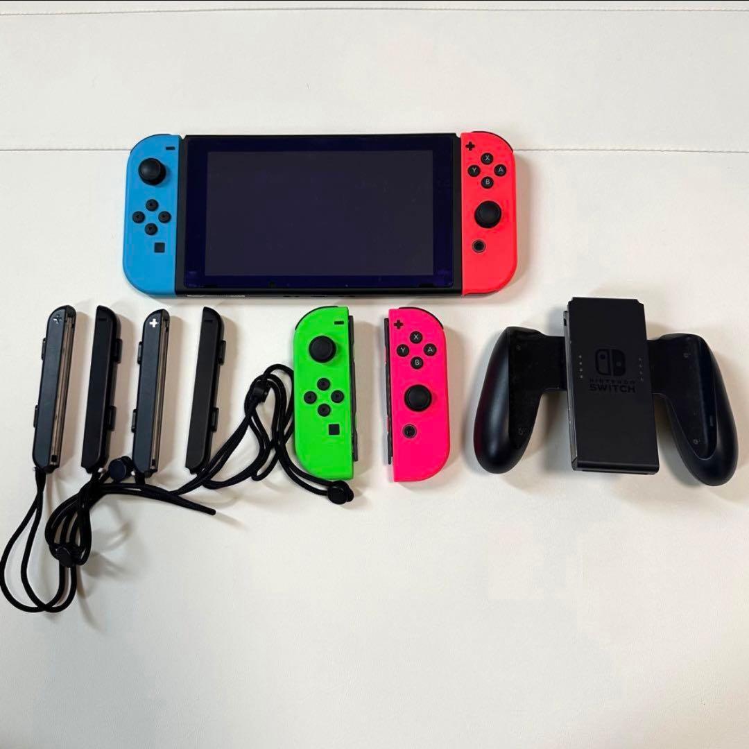 Nintendo Switch 本体 ジョイコン付き　付属品＋ソフト5つ