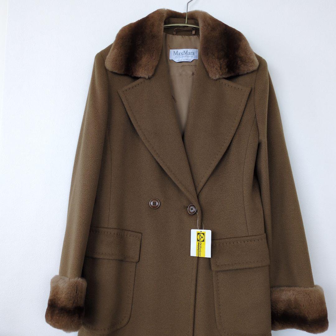 新品未使用 MaxMara マックスマーラ コートカシミヤ ミンクファー 38